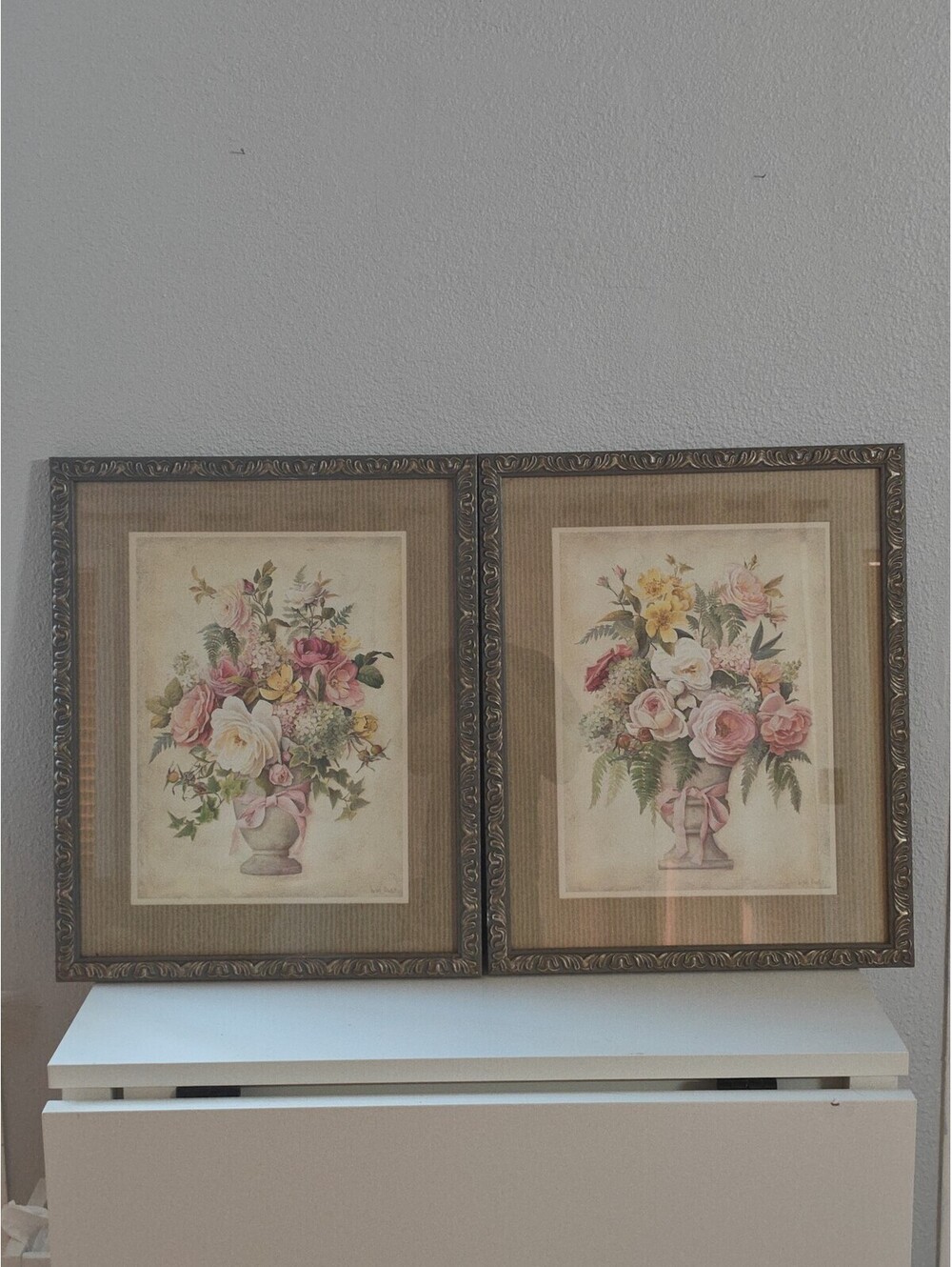 Home Interiors Set of 2 Floral Picture Frames